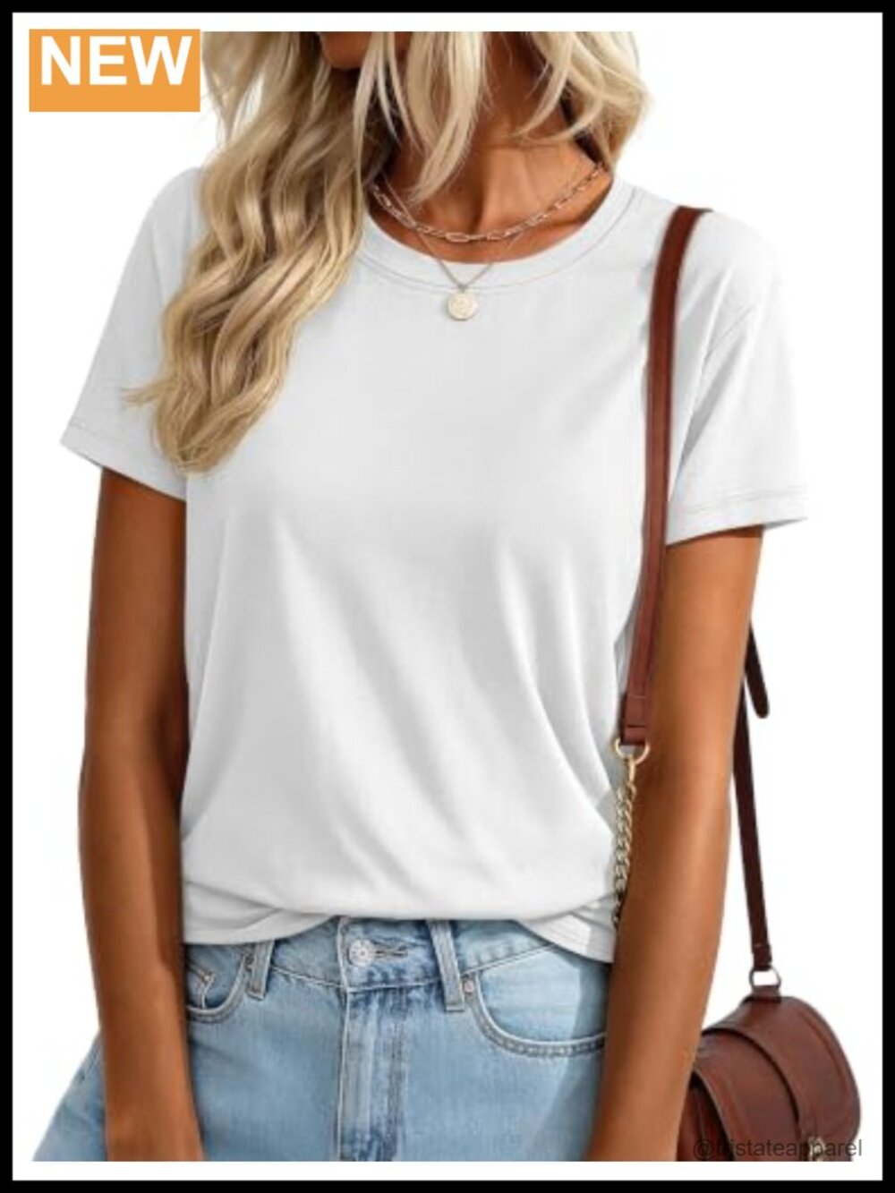 Womens Short Sleeve Crewneck Basic Tee Breathable Cotton Blend Casual T-Shirt